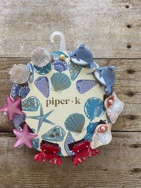 Piper K Ocean Life Mini Hair Clips Whale Shells Crab Starfish Brand New on Card